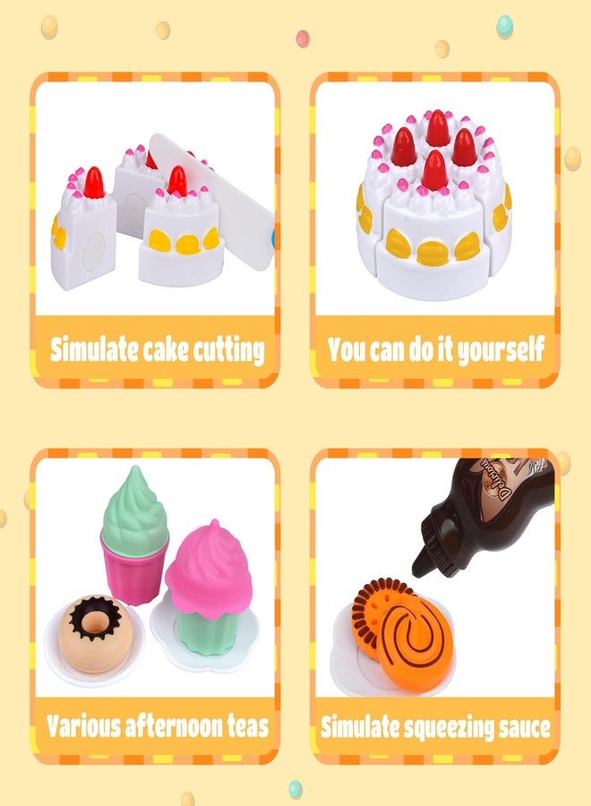 Fegalop Play Food Set for Kids, 21PCS Pretend Dessert Food Toys Sets with Cutting Toys Ice Cream and Cake,Plastic Cupcake, Baking Cookies,Pretend Play Dessert Food for Toddler Girls Princess Birthday Gift - Image 5
